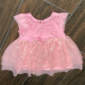 Hanna Andersson Girls Dress 12-18mos 1st Birthday Pink Sparkle Glitter